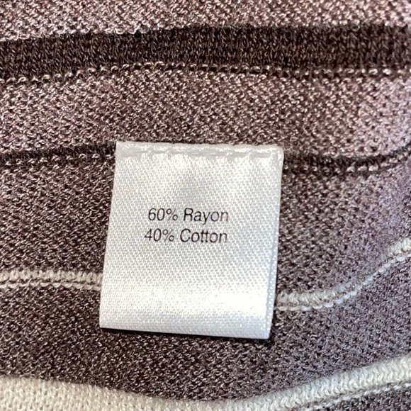 THREADS Open Drape Belted Cardigan Sweater Womens LARGE Light Knit Brown Striped - Picture 7 of 8